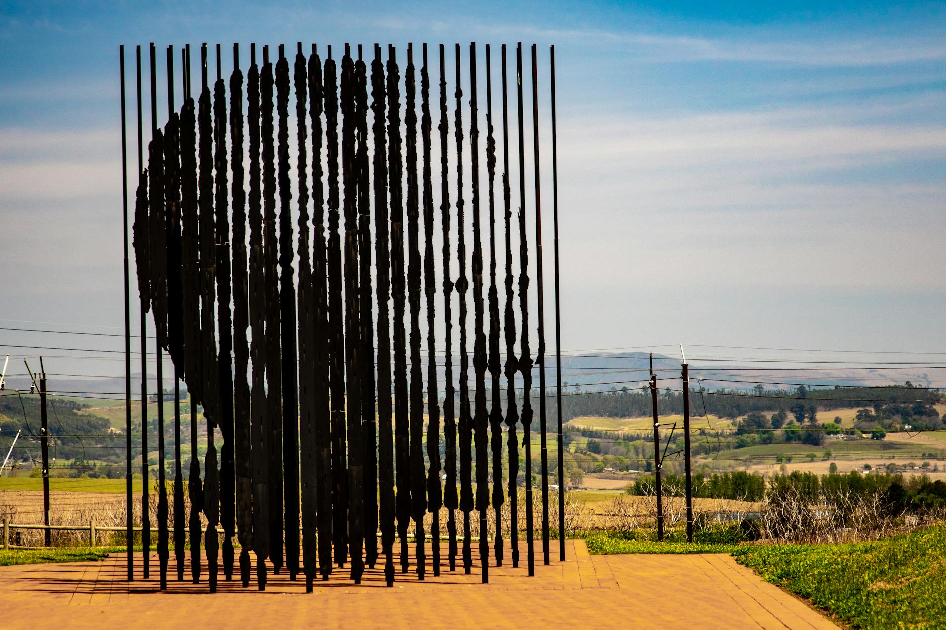 metal sculpture at the nelson mandela capture site in howick kwazulu natal south africa